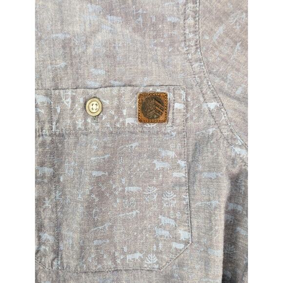 Solaris Shirt Small Men's Blue Button Down Outdoors Casual Animal Print - Picture 6 of 10